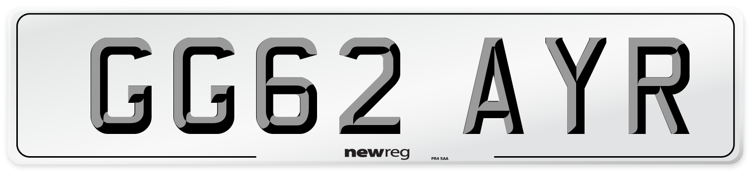 GG62 AYR Number Plate from New Reg